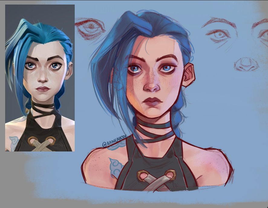raineabode's tweet photo. Jinx was easier to draw this time! maybe I'm slowly improving!! 🥹🥹 https://t.co/0EKtXdIwUc