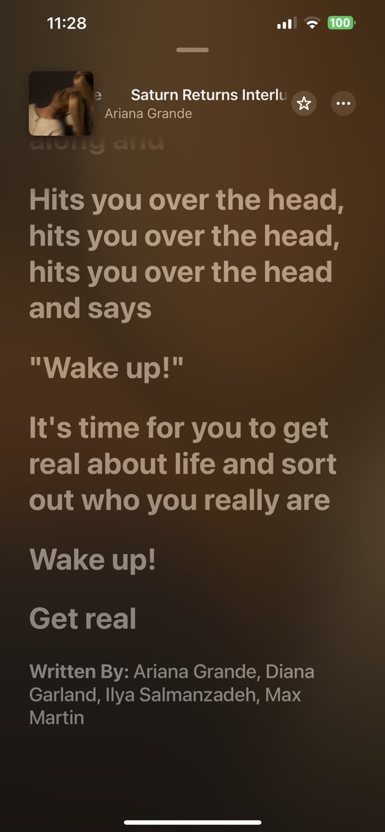 godisfenty's tweet photo. Saturn’s Return Interlude has the same track placement as R.E.M for Ariana’s album sweetener (2018). On R.E.M she sings the lyrics “don’t wanna… wake up” and on the interlude the person is telling her to “WAKE UP” https://t.co/F8dLUlnn4W