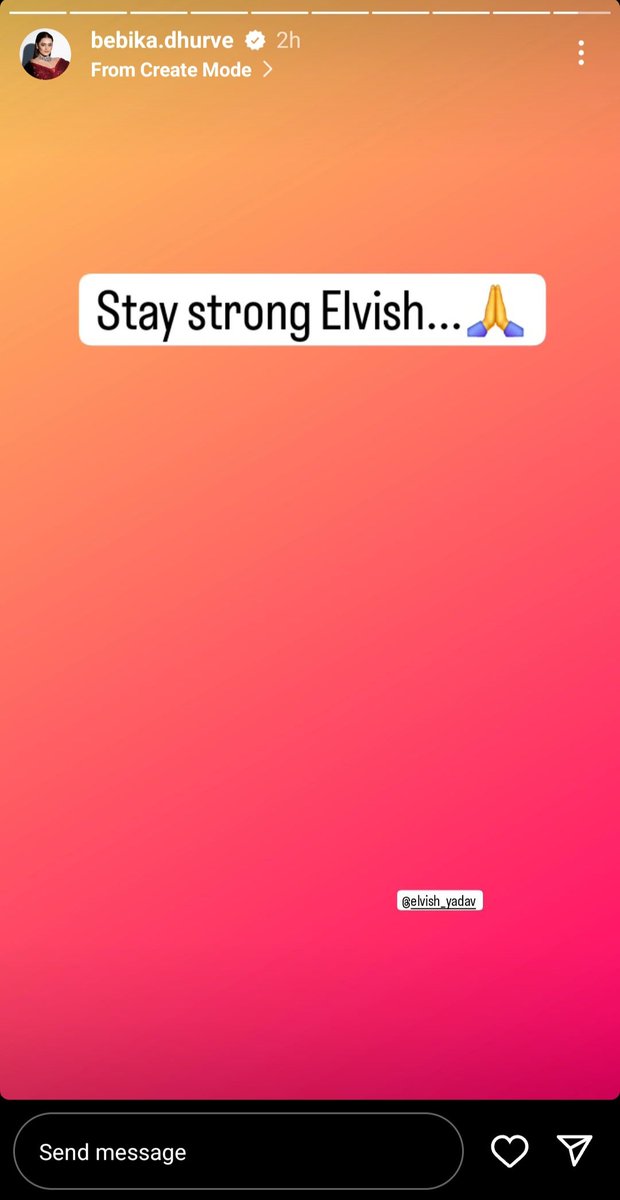 Like i have always said, #BebikaDhruve is much better than many people, a friend in need is a friend indeed, in the past even #ElvishYadav had supported #BebikaDhurve when her music video #BotiBoti had released. On Instagram she said 'Stay strong Elvish 🙏🏻....'