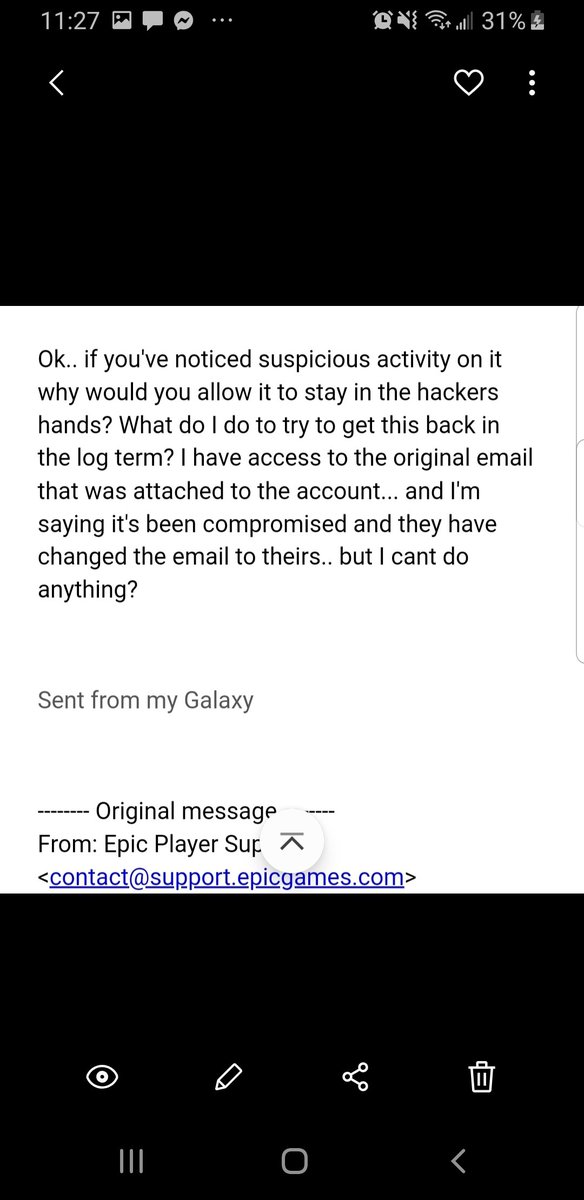 TTgaming204's tweet photo. @FortniteGame This is how epic lets your fortnite account stay in a hackers hands. https://t.co/3qRxHvuEzl