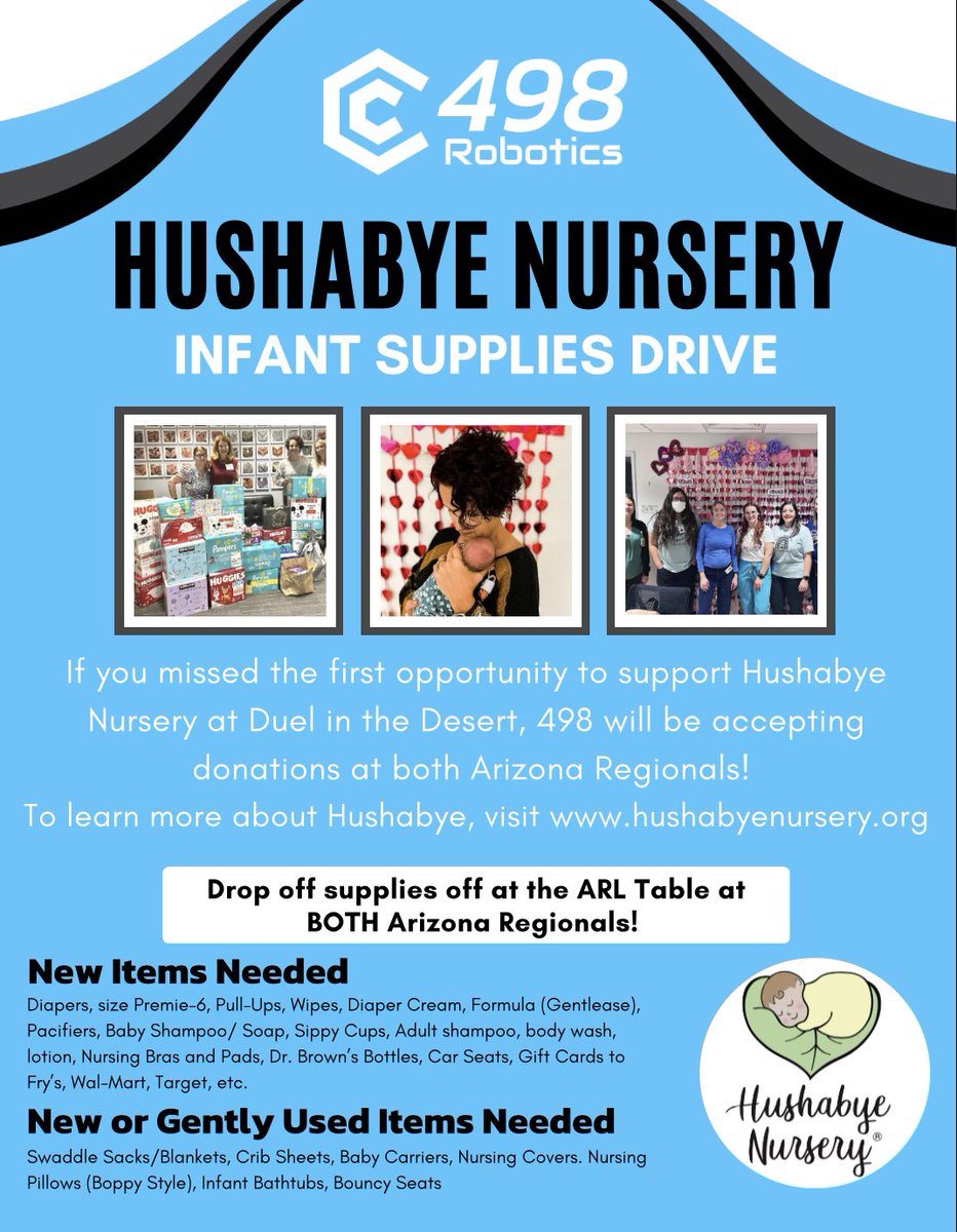 If you missed out on the first <a href="/hushabye/">Joseph Knecht</a>.nursery Donation Drive at Duel in the Desert, drop by the ARL table at BOTH AZ Regionals to make a donation!