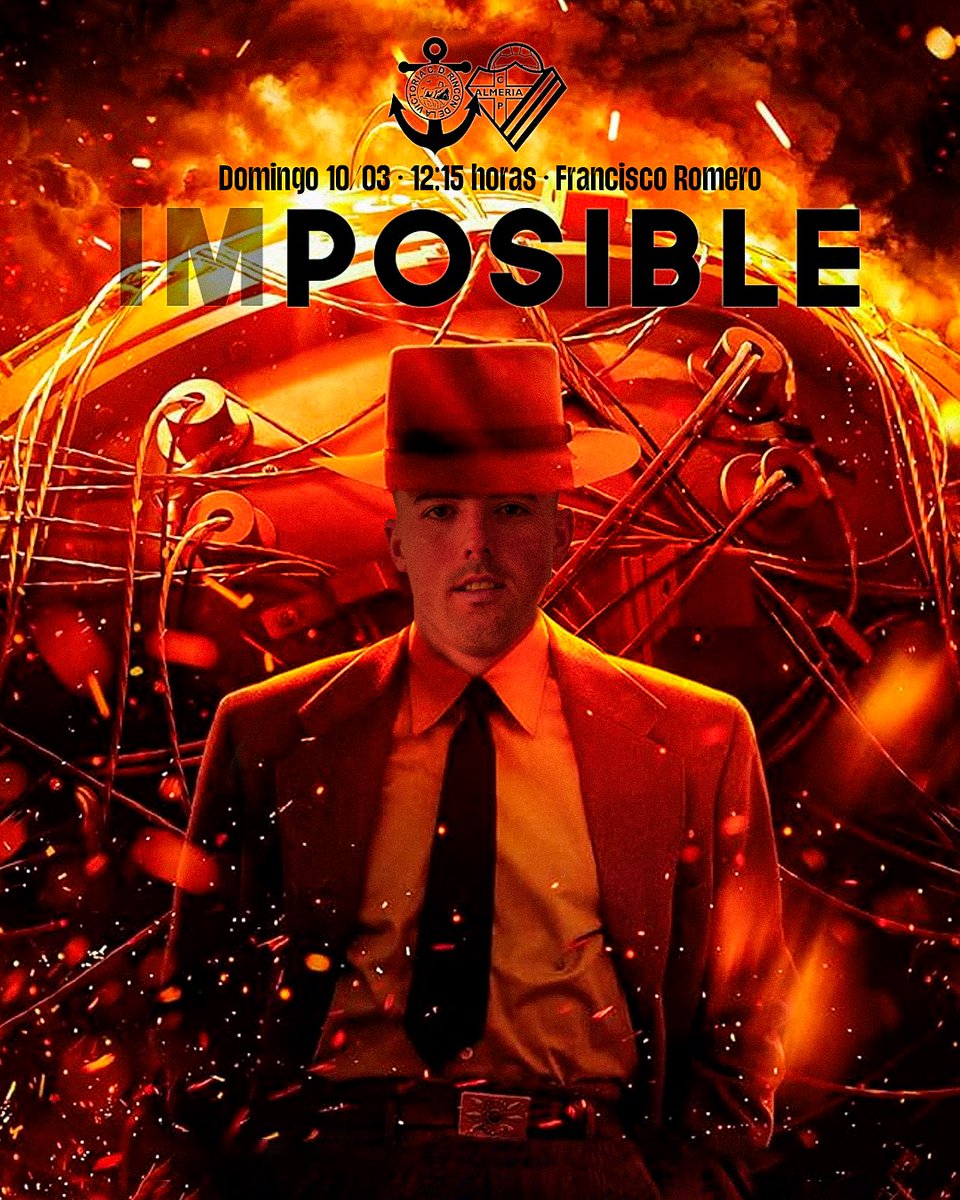 CDRinconOficial's tweet photo. I̶M̶𝑷𝑶𝑺𝑰𝑩𝑳𝑬

Antonio, protagonista de #ElCartel inspirado en Oppenheimer para el choque de mañana

🆚 @PoliAlmeria 
📅 Domingo 10/03
⌚️ 12:15 horas
🏆 Tercera RFEF J25
🏟️ Francisco Romero 

#CDRincónPoliAlmería
#JuntosPorUnSueño ⚓ https://t.co/KxFWmZGr86