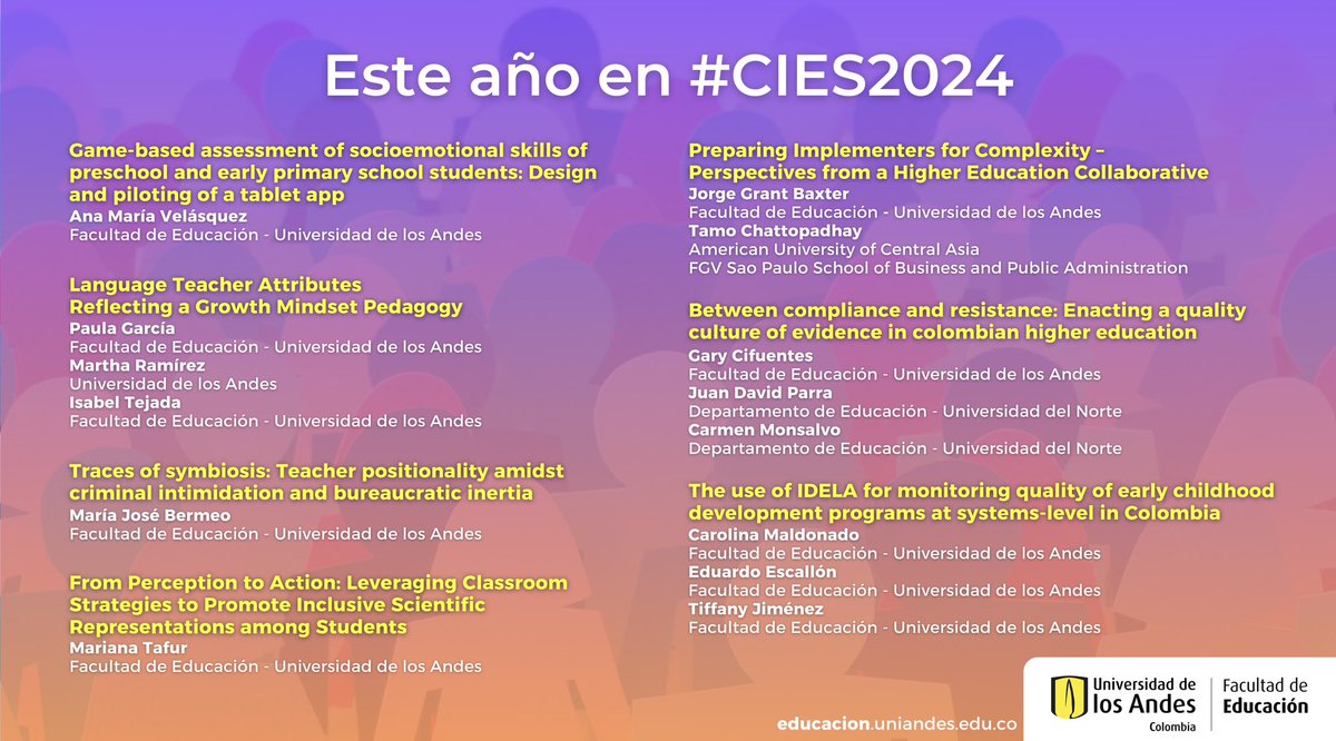 Presentamos las investigaciones que nuestros profes estarán presentando en  #CIES2024. ¡Un espacio para compartir conocimientos y promover el cambio en la educación!

convention2.allacademic.com/one/cies/cies2…