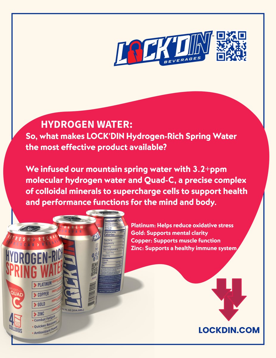 LockDIN_Sean's tweet image. Stay better #hydrated , #perform and #recovery faster so you can wash and repeat for tomorrow. Drinking 2-3 cans a day  @LiveLockdIn #lockdin $ltnc #hydrogen #water goes a long way to helping your overall wellness. Read about the possible benefits of #hydrogenwater at…