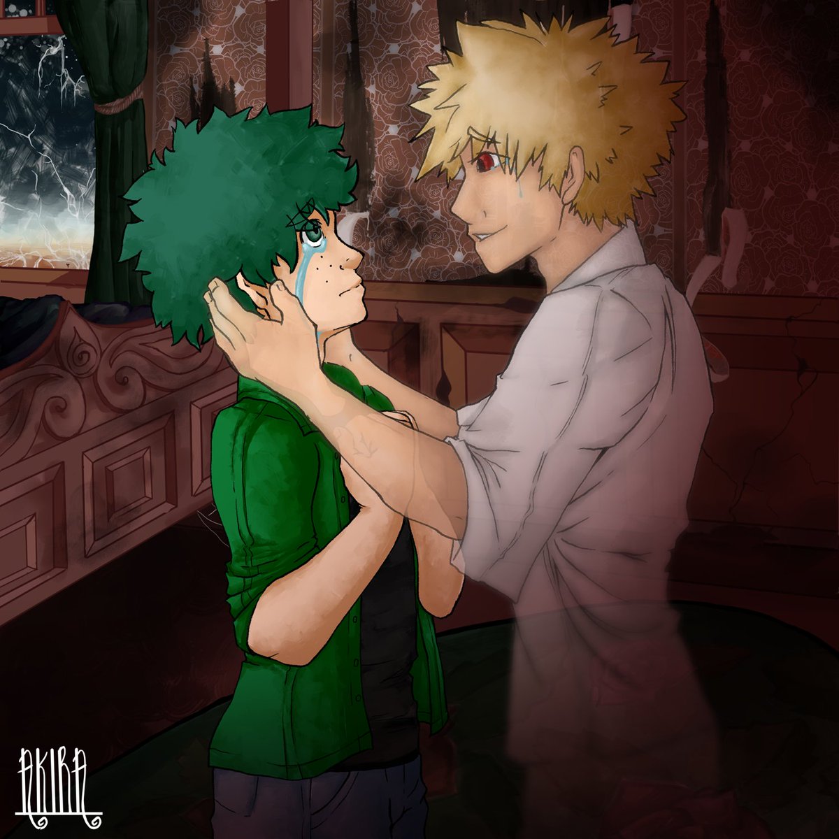 It's time! To post one of my pieces for the <a href="/ImaginaryBang/">Imaginary Friend: A Paranormal Connections Bang</a>, in collaboration with the wonderful <a href="/ChibyBecky/">Chiby</a> &amp; their fic, 'Kacchan, The Not-So-Friendly Ghost'! This piece was a lot of fun! (link to fic in comments below!)

#bkdk #bnhafanart #bakudeku #imaginarybang #PSAkiraArt