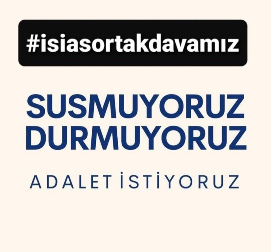havvabeyzade's tweet photo. Susmayacağız, durmayacağız,adalet yerini bulana kadar mücadelemiz devam edecek. Sizler olası kastla yargilanana kadar, sizler gün yüzü görmeyene kadar mücadeleye devam. #isiasortakdavamız https://t.co/ISmxvG3rEd