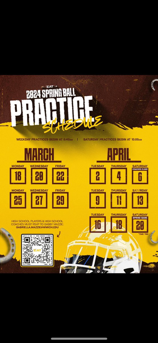 Thank you @CoachPopovich for the invite out to spring practice and the upcoming spring game! #WesternMichigan @danbart3 @CoachReid_ @coachwaltbell @MazzieGabriella @CamAllenFB @KamSmith_24 @CoachEckloff @duPontFootball @dandy_erik @ManualAthletics @KennyHoerterJr