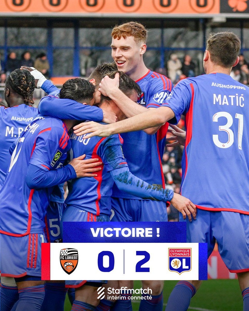 💪 𝐕𝐈𝐂𝐓𝐎𝐈𝐈𝐈𝐈𝐑𝐄 🔥 En s’imposant 2 buts à 0 à Lorient, nos Gones retrouvent le succès et repartent de l’avant dans cette @Ligue1UberEats ! 🦁🔴🔵 Bien joué les gars ! 👏✊ #FCLOL