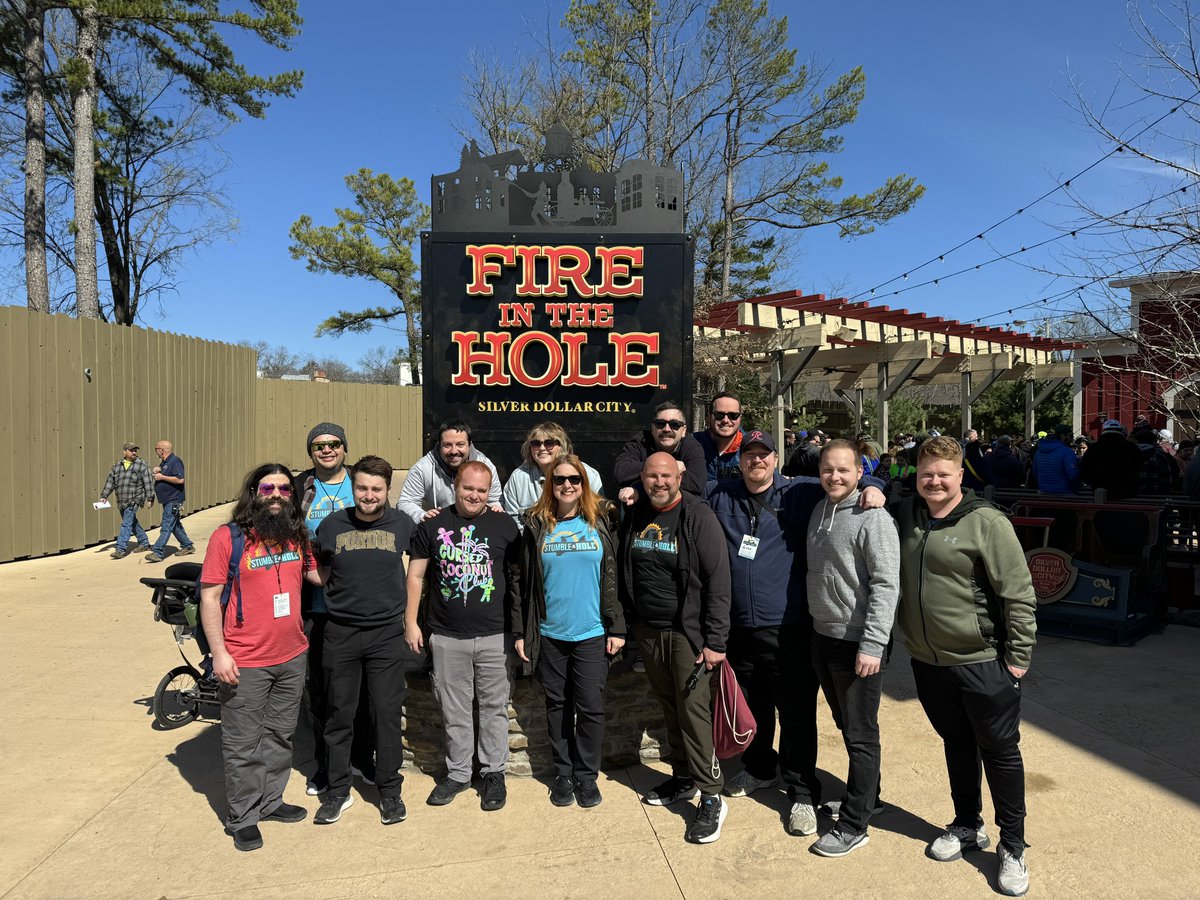 Having an amazing day @SDCAttractions with my @BuzzedBars family for Stumble in the Hole! The new Fire in the Hole captures the nostalgia of the original and is perfect.