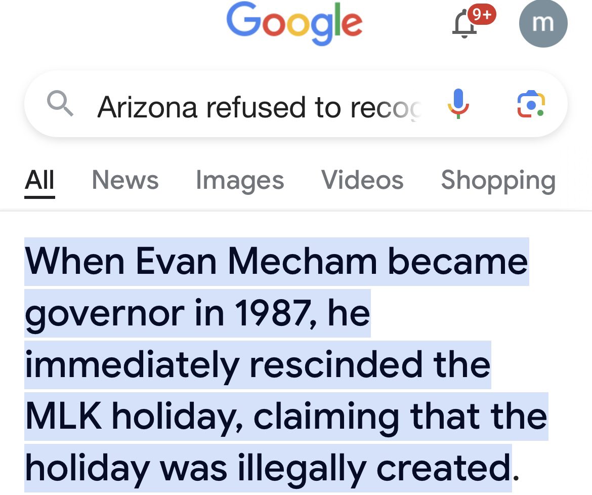 mjcscout's tweet photo. @SteveAZWildcat @BlueBoxDave Why did Evan Mecham run for Governor with a promise to repeal MLK Day? Why was AZ the last state to have this holiday? https://t.co/Rt4HiC0IEz