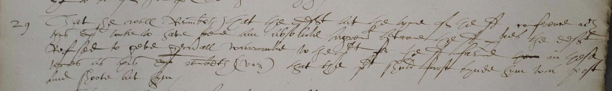 From Chancery deposition from the 1590s: “the defendant Refused to geve generall warrantie to the plaintiff for the said farme in these termes as this def remembreth (viz) that the plaintiff shuld first bynde him to a post and shoote at hym”