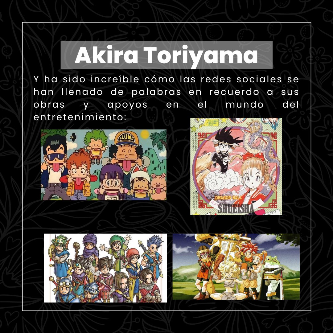 GonzalzOtero_Al's tweet image. Hace poco se informó al mundo la muerte del Maestro mangaka Akira Toriyama (Nagoya - 1955 - 2024).

instagram.com/p/C4T8Oz2AEn3/

Gracias por leer esta parte de mí.

#Blog #Blogpersonal #DragonBall #AkiraToriyama #Toriyama #DrSlump #ChronoTrigger #DragonQuest  #manga #anime #mangaka