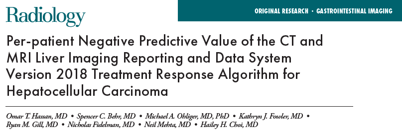What is the negative predictive value of pretransplant CT and MRI assessment for viable HCC on a per-patient basis using the LI-RADS treatment response algorithm? Find out in this @radiology_rsna article below! #LIRADS @MichaelOhliger @chemshift1 doi.org/10.1148/radiol…