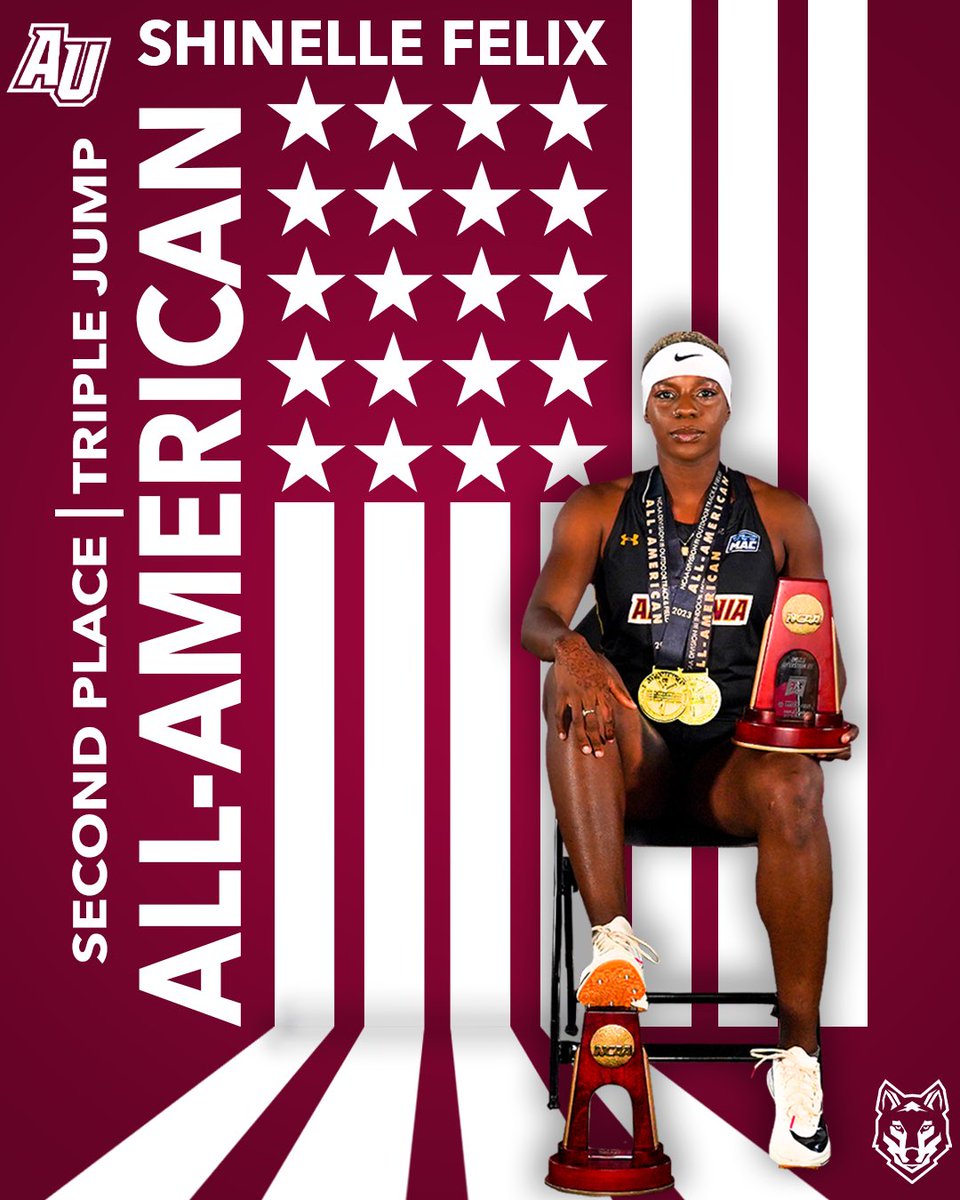 VernAthletics's tweet image. Shinelle Felix is now a three-time All-American! Felix took second place this afternoon at the NCAA DIII Indoor Track and Field Championships in the triple jump with a mark of 12.41m. More to come shortly!
