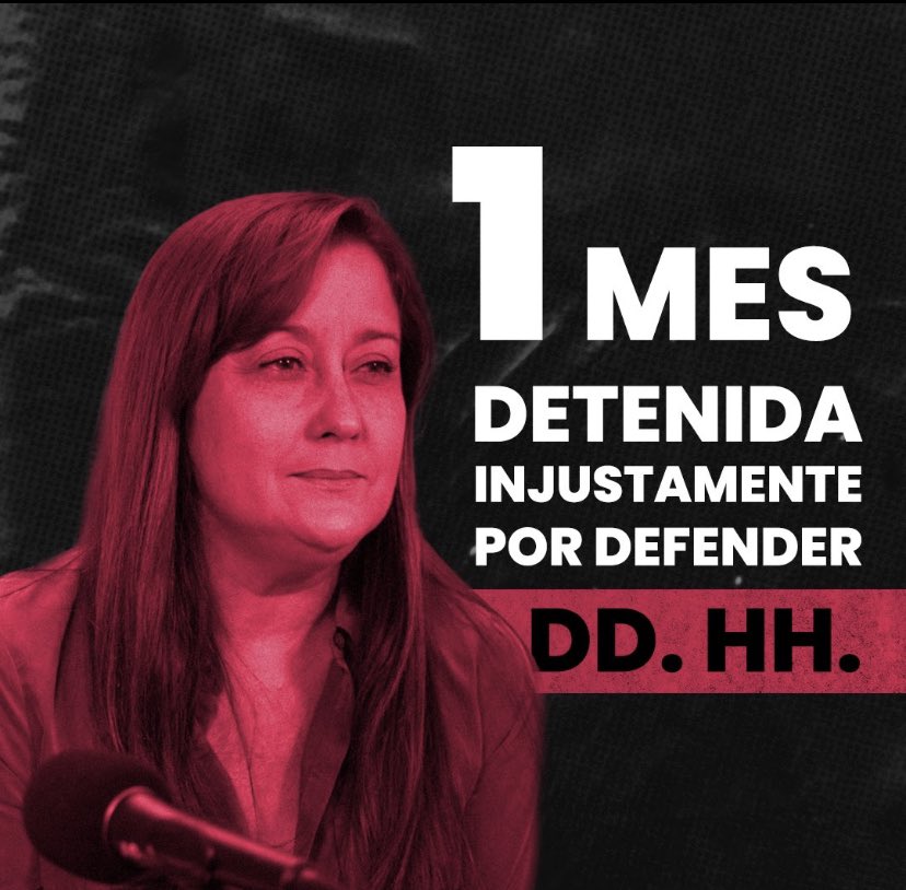 cjimenezDC's tweet photo. Defender #DDHH no es delito. Defender derechos es tarea fundamental para toda sociedad. 
Hoy cumple un mes detenida arbitrariamente en #Venezuela la abogada #RocíoSanMiguel. Exigimos su liberación y un alto a la criminalización de toda persona que defiende derechos
#LiberenARocio https://t.co/z2WxTD3c96