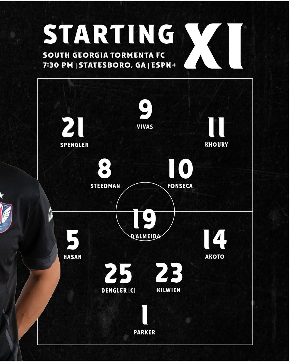 Tormenta_FC's tweet photo. β«οΈ π»πππ π΅πππ β«οΈ
βοΈ Akoto at the back
π Fonseca back in the lineup
β‘οΈ Ajmeer on the wing
Letβs hear it for the lads tonight at Tormenta Stadium for our home opener! π₯
#ForThe912 https://t.co/8QNYOkopiV