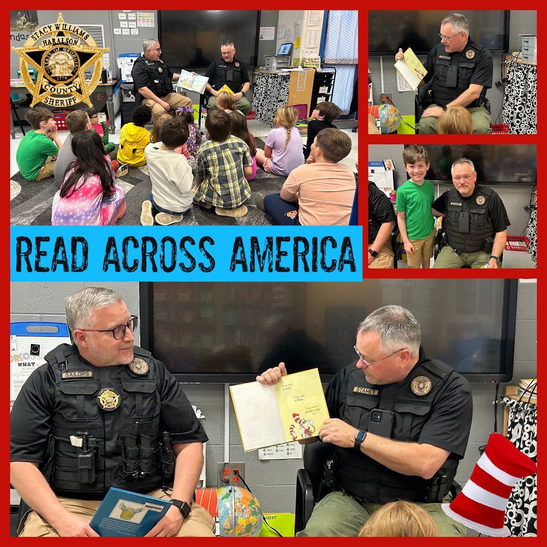 HaralsonSheriff's tweet photo. This week for Read Across America, Chief Deputy Sailors and Sgt Stamey read to students at Tallapoosa Primary School.
#ReadAcrossAmerica #DrSuess #ItsForTheKids #ReadingIsImportant #HCSO https://t.co/1ZFG06gvOi
