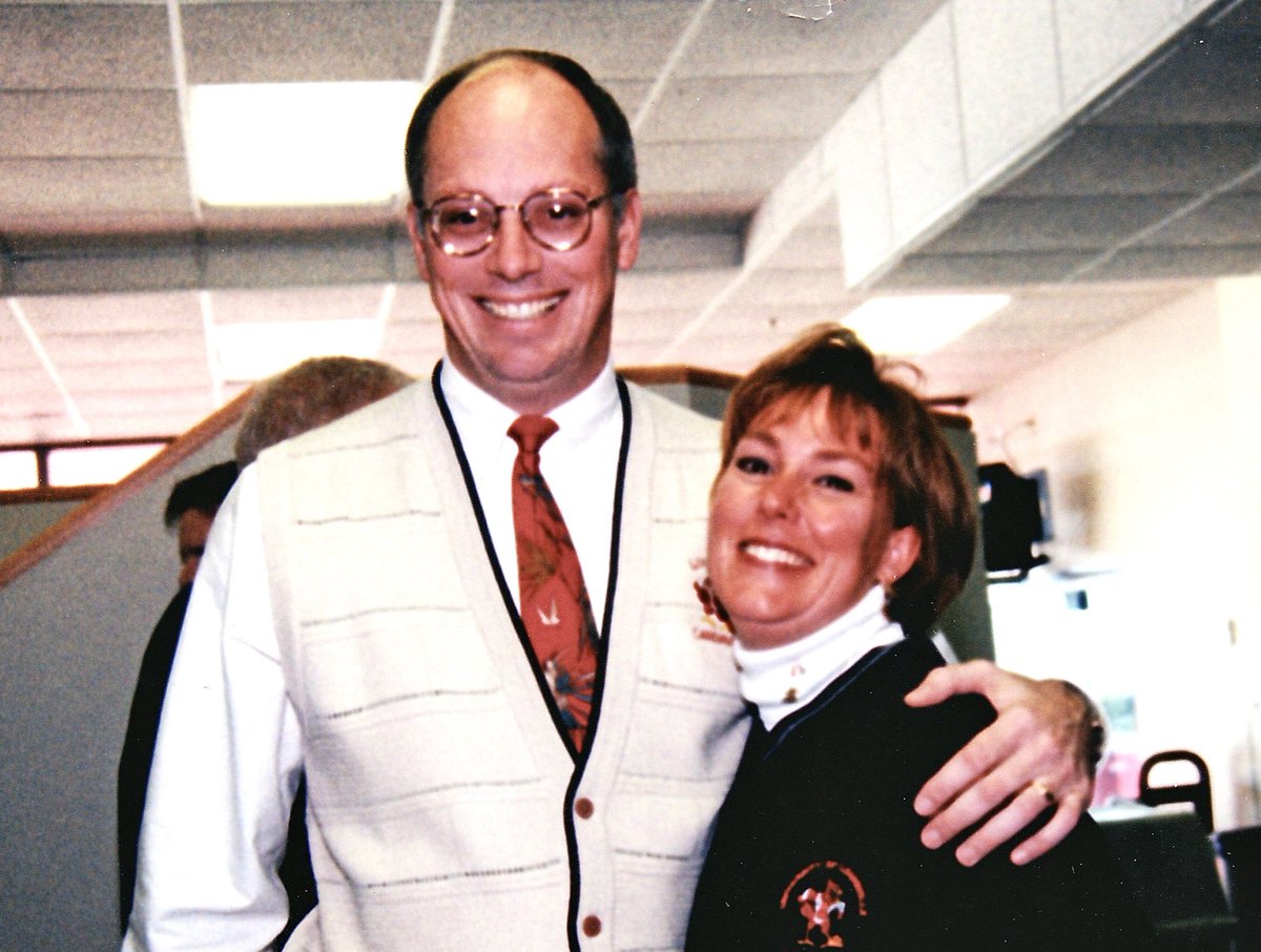 KKcards's tweet photo. 50 years at UofL?! I was truly fortunate &amp; thankful to have nearly 40 of those years with Kathy beside me &amp; I relied on her extensively. She’s extremely loyal, dependable, cleaned up a mountain of my mistakes &amp; is a dear friend. Glad she can now enjoy a well-earned retirement! https://t.co/4LJiCz9cND