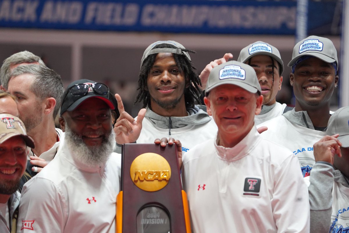 The Red Raiders take home the title!

<a href="/TexasTechTF/">Texas Tech Track & Field</a> wins the men’s team title at NCAA Indoor Championships in a battle that came down to the 4x400m.

Texas Tech scored 50.5 points for the win.

🥈 <a href="/RazorbackTF/">Arkansas TF/XC</a> - 41
🥉 <a href="/GatorsTF/">Gators Track and Field & Cross Country</a> - 39

#NCAATF

Coverage presented by <a href="/tracksmith/">Tracksmith</a>