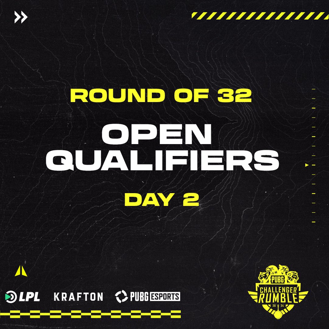 The PUBG Challenger Rumble Phase 1 2024 is entering it's final day of Open Qualifiers. We have seen skillful play by the teams so far and can't wait to see what they bring for their last chance to earn a spot in the playoffs.

#PUBGChallengerRumble | #PCR2024 | <a href="/PUBGEsports/">PUBG Esports</a>