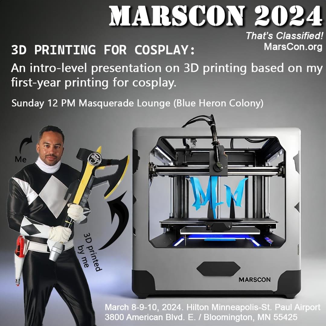 Feel free to AXE as many questions as you want about 3D printing at Sunday’s panel, 12pm in the Masquerade Lounge