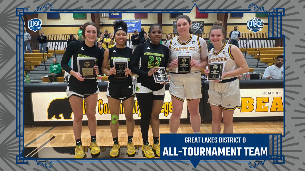 ALL-TOURNAMENT TEAM

Meet the 2024 Great Lakes District B All-Tournament Team! 

(L to R)
Macey Laubach, SW Michigan (MVP)
Cameron Thomas, SW Michigan
Nalani Williams, SW Michigan
Amanda Kitchen, SC4
Bailey Gormley, SC4
Not Pictured: Ty'veonna Davis, Muskegon

Congrats to all! 👏