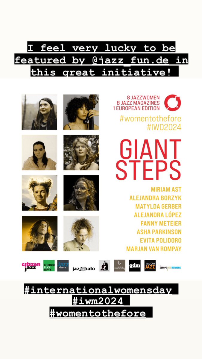 miriamastsinger's tweet photo. https://t.co/2KDX0vtnp7 

Interview about my background as part of Giant steps 2024 for International women’s day! Very happy to be part of this great initiative of eight European publications supporting eight women in jazz, thanks to @jacekbrun ! https://t.co/uki1Wt5OX6
