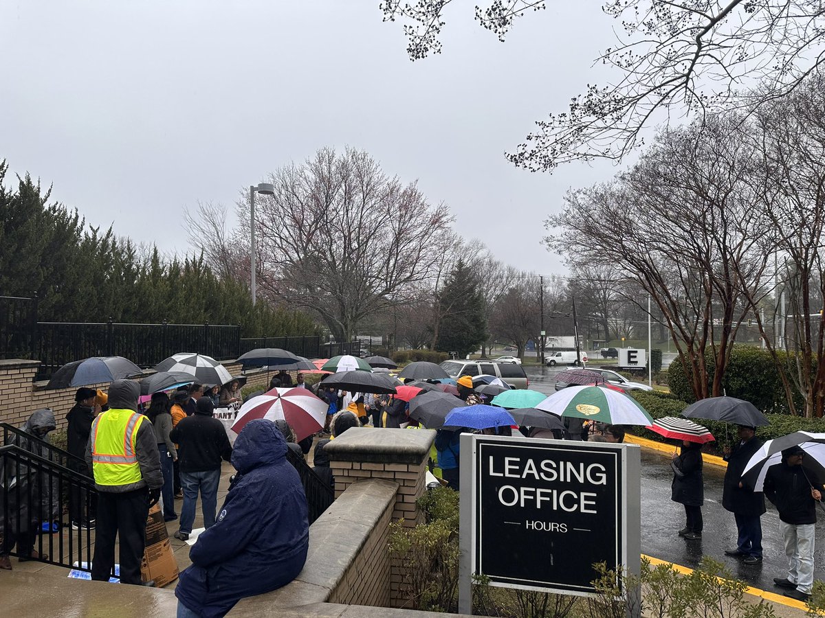 absolutely DRENCHED after today’s @Progressive_MD @EnclaveTenants  rally w/ @KristinMink_ @RepRaskin @JheanelleW @izola4progress & reps from the offices of @ChrisVanHollen @willjawando @CM_Sayles @LCharkoudian … but rain won’t stop us from fighting abusive corporate landlords!!!