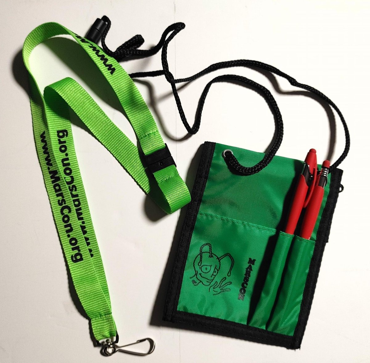 New MarsCon lanyard and neckwallets will be available for purchase at the convention this weekend.

We also have branded t shirts and hoodies available on our website! 

marscon.org/2024/index.php?