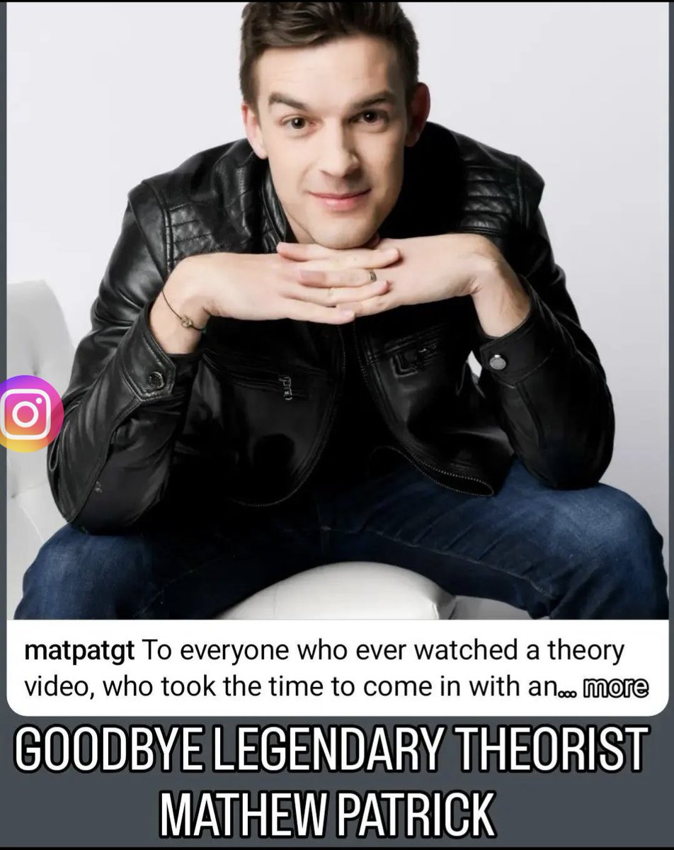 Goodbye legendary Theorist @MatPatGT. We'll never see the world around us quite the same again. Thank you so much for the memories and the theories.