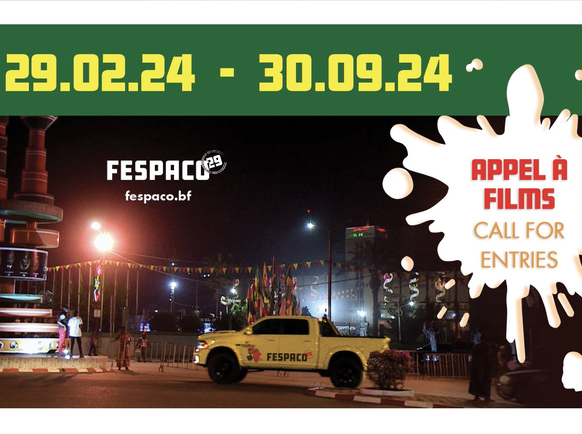 FESPACO 2025 : l'appel à films est ouvert
Date limite et lien : 
africine.org/analyse/fespac…

<a href="/FESPACOfilms/">FESPACO app mobile</a> <a href="/FESPACO1/">FESPACO</a> <a href="/kebetu/">kebetu</a> <a href="/ASCRIC_B/">ASCRIC-Burkina</a> <a href="/NadineOtsobogo/">Djobusy Productions.</a> <a href="/ZouhourHarbaoui/">harbaoui zouhour</a> <a href="/CinepressC/">CinepressCmr</a> <a href="/CharlesAyetan/">Charles Ayetan</a> <a href="/NableBAYILI/">BAYILI Nable Ibrahim</a>