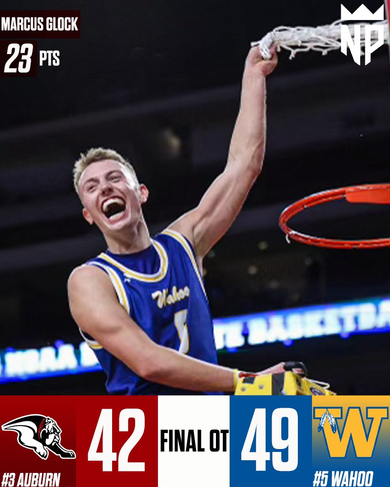 Final

Marcus Glock and Dylan Simons combined for 40 Points to lead Wahoo to the CLASS C1 STATE CHAMPIONSHIP🏆

Glock found the one missing piece to his legacy to establish himself as one of the best players the classification has seen🔥

#WhosTheNXTPRO
