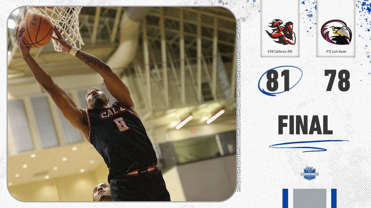 calvulcans's tweet photo. FINAL: California advances to the PSAC Championship for the first time since 2008!!

Pts - Hall 23, McClurg 19, Collins 10
Rebs - Hall 12, Lucas 6
Asts - Collins 5
Blks - Lucas 2
Stls - Lucas 2

NEXT: Sunday vs Millersville OR Gannon, 3PM (@ Erie) https://t.co/SRv1GkYmmR