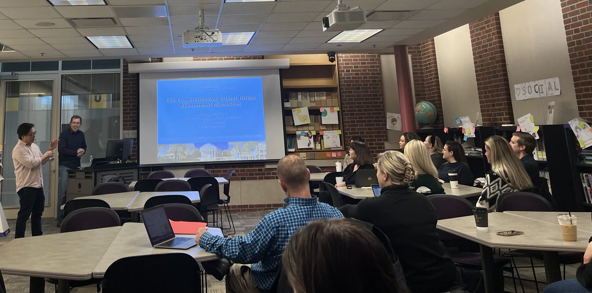 Two great talks yesterday ⁦⁦@MOPreventionSci⁩. First, Dewey Cornell presenting on the Comprehensive School Threat Assessment Guidelines.