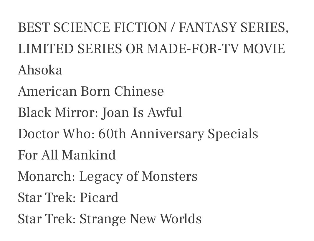 Congratulations to Team Star Trek Picard team on their @ccsuperawards nomination for best Science Fiction Fantasy Series @TerryMatalas