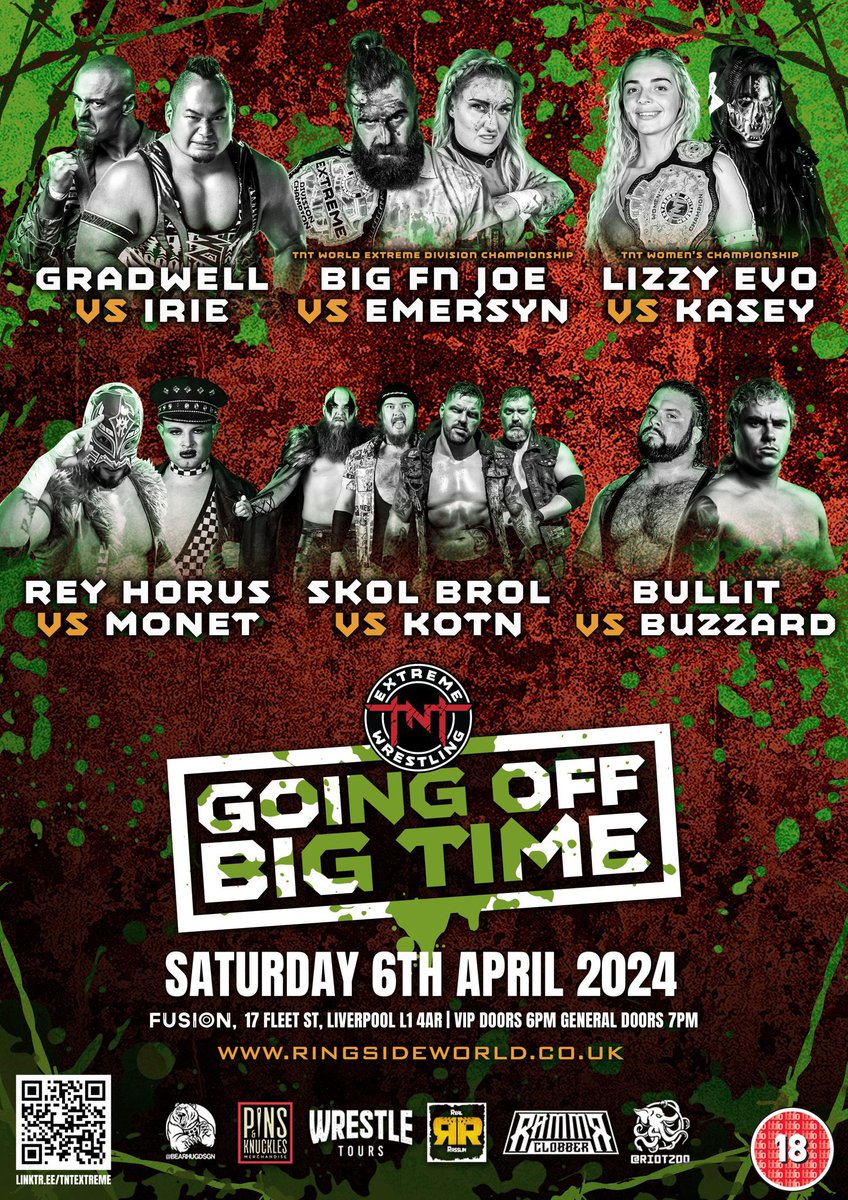 💥 GOING OFF BIG TIME 💥 On April 6th at @FusionLpool it will truly be Going Off Big Time as TNT returns HOME! Featuring six huge bouts with some of thr world's very best wrestlers, this is a must-see show and tickets are moving fast! 🎟️ GET YOUR TICKETS HERE 🎟️…