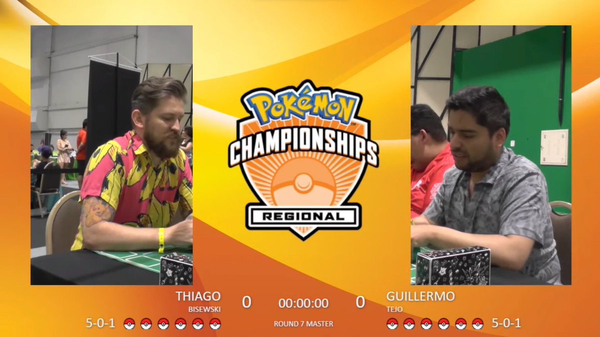 .<a href="/ThiagoBisewski/">Thiago Bisewski</a> versus Guillermo Tejo, for Round 7 of the Goiânia (GO) Regional, organized by <a href="/CopagPokemon/">Copag Pokémon</a>!

#PokemonTCG #PlayPokemon