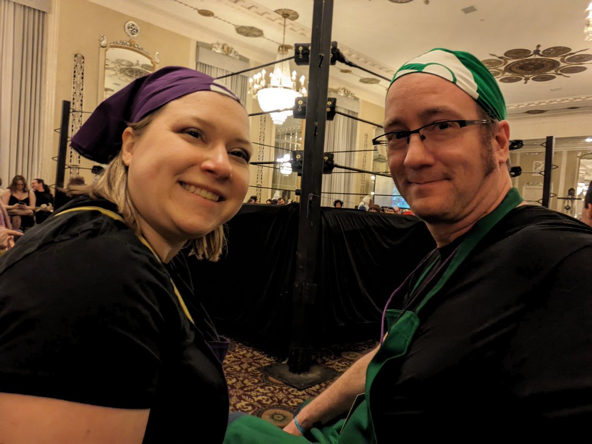 We're at a wrestling show dressed as Pokemon Breeders at #AMKE2024, how's your Saturday going?