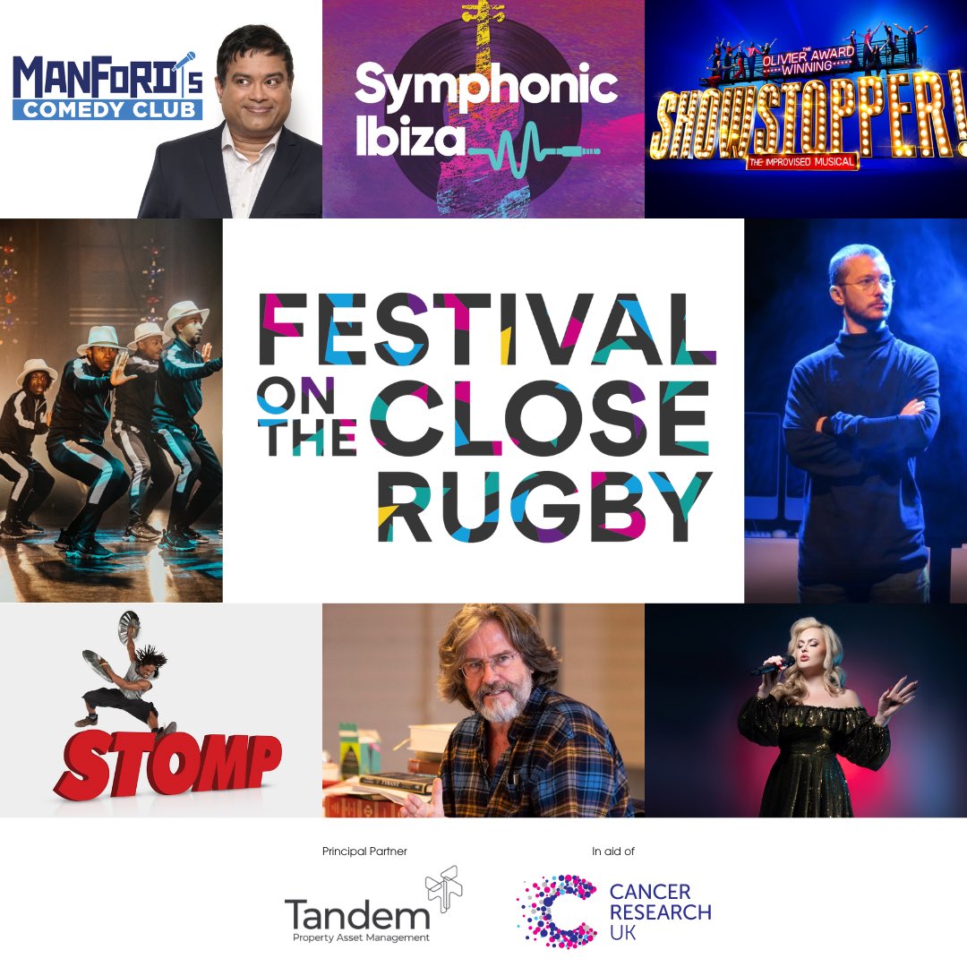 🤩 Festival on The Close 2024 acts announced! 📣 A star-studded line-up has been announced for this year’s Festival on The Close, Rugby’s annual festival in aid of @CR_UK. Take a look at the link below! ➡️ thefestivalontheclose.co.uk/whats-on