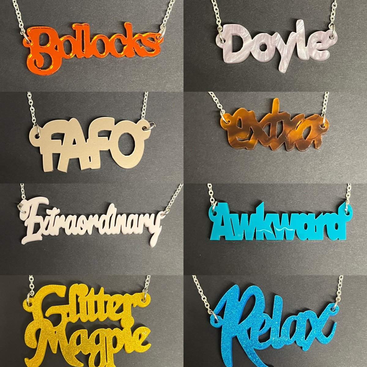 Words!!! There’s loads of them! You could write a book of them! And there’s even more of them now available on the website! All £5, all 4 for 3, and all limited numbers!

downtherabbitholeshop.com/when-they-re-g…