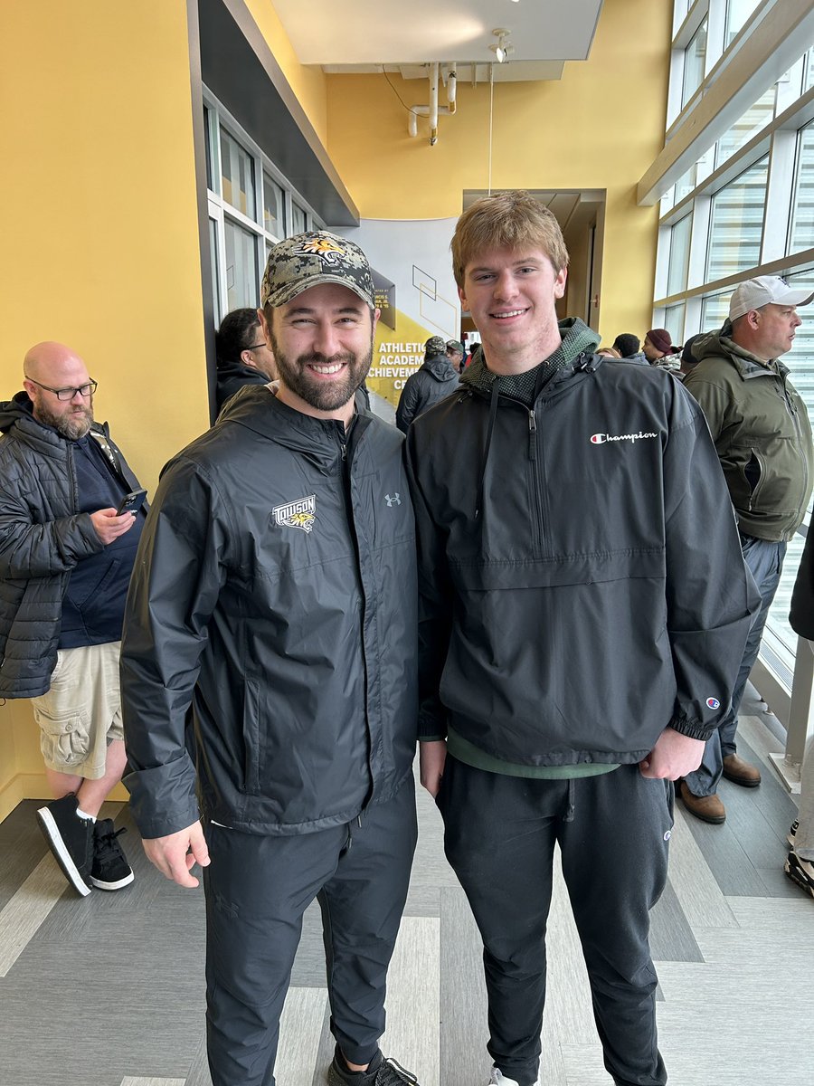 Thank you @CoachTWach and @Towson_FB for having me down to talk and watch football today ! Hope to be back soon @HFCGilliam @IrishFB1