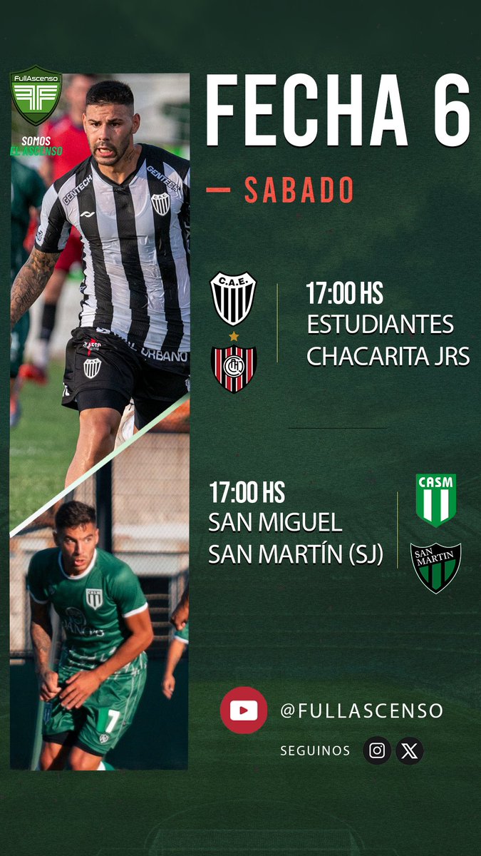 🔴 ¡FECHA 6 EN MARCHA Y EN VIVO! 🔴

📍 En Caseros y Los Polvorines Transmitiendo para vos 

Sumate a nuestro canal de youtube! 👇