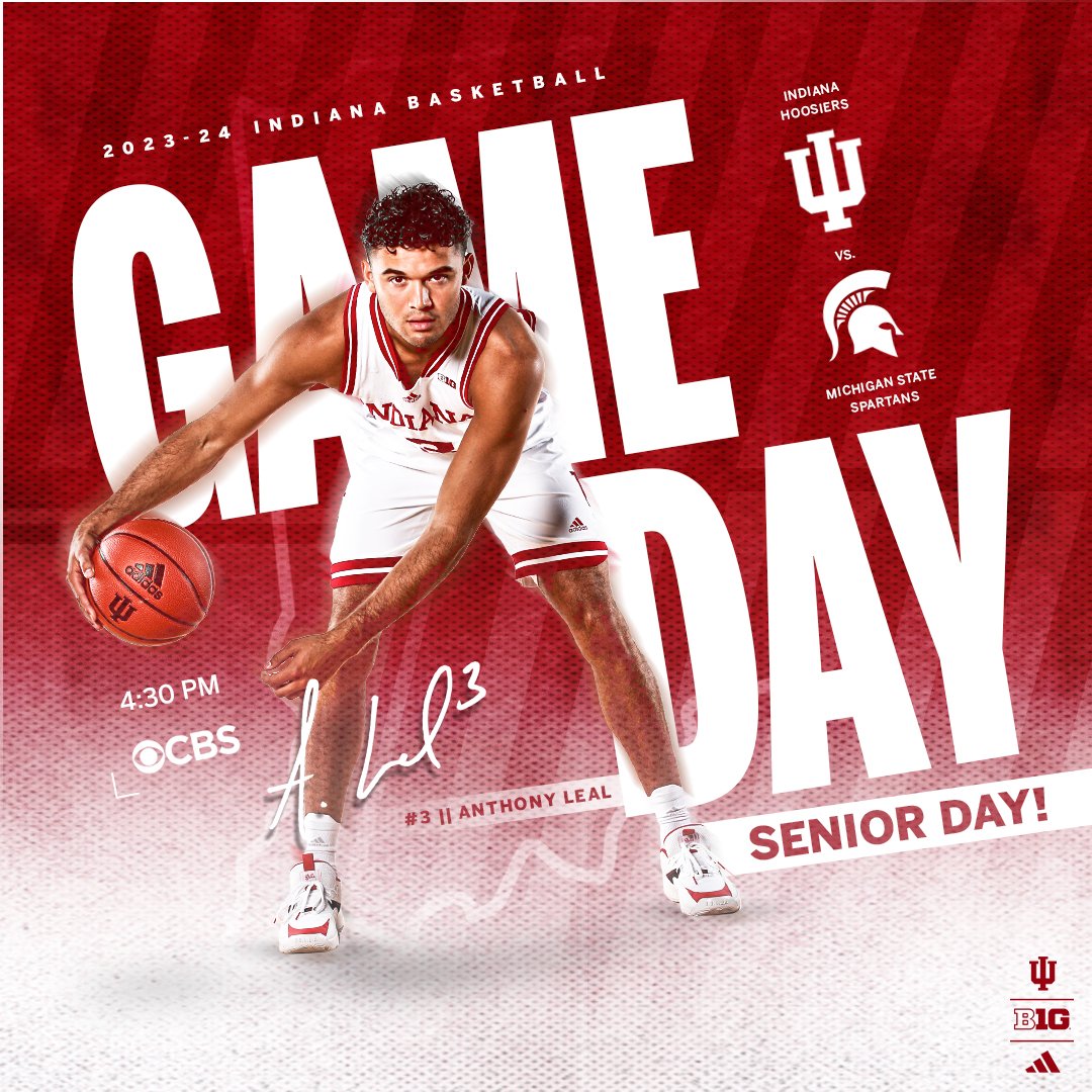IndianaMBB's tweet photo. ⏰: 4:30p 
📺: CBS
💻: https://t.co/Q7GmQVTSkT
📻: https://t.co/RmxnrXw3fo

Postgame Senior Day speeches: https://t.co/neTf8sOMy5 https://t.co/VMTdjrjGTY