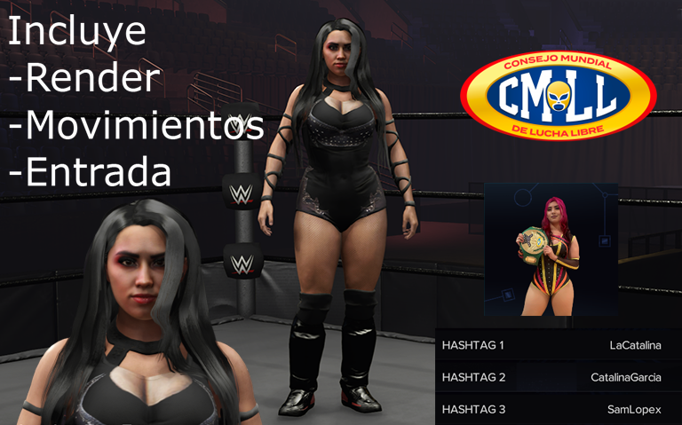 Creacion de @LaCatalinagar la primera chilena en luchar tanto en el main roster como en NXT para #WWE2K24 trae lo que sale en la foto buscar por los hashtags
-LaCatalina
-CatalinaGarcia
-SamLopex