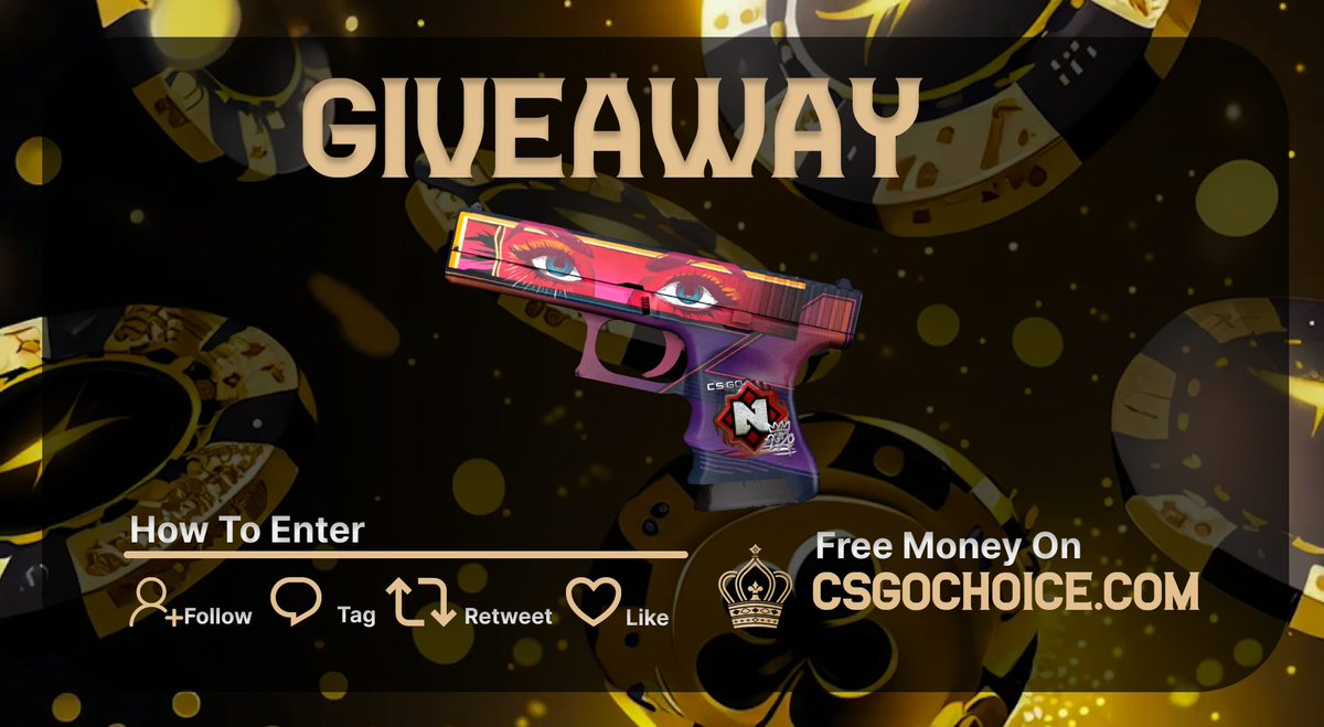 CSGOChoicecom's tweet image. 👑* CS2 GIVEAWAY* 👑   

Glock-18 | Vogue (MW) $7*  

✅Follow @csgochoicecom
✅Tag 2 friend
✅Like &amp;amp; retweet this post

🏆*Giveaway ends in 72 hours*🏆

#CS2Giveaway #CS2 #Giveaways #CS2