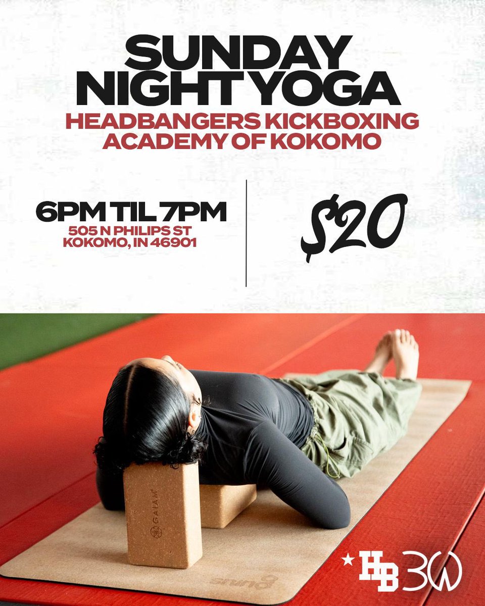 Sunday Night Yoga! 🧘🏽‍♂️ Come join us TOMORROW evening for a deep stretch and some relaxation! 😌