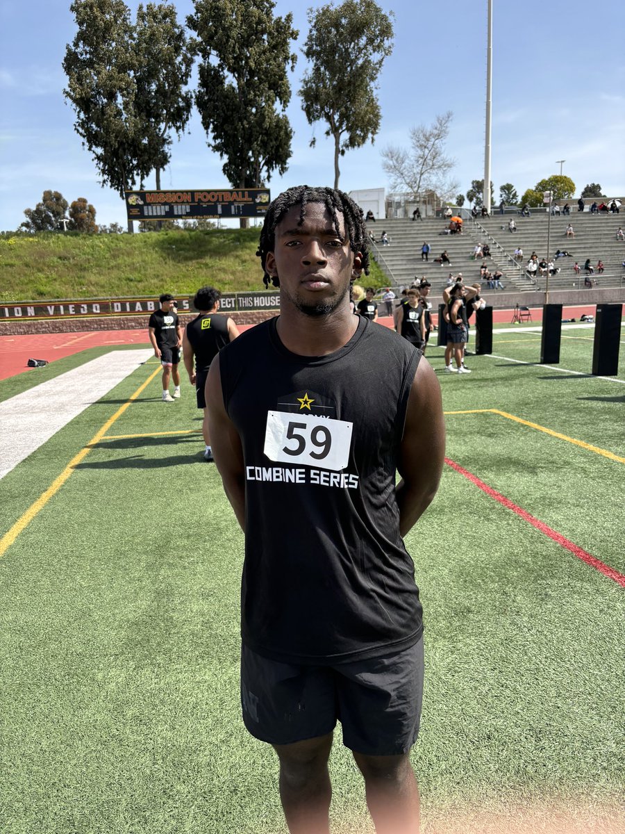 Here for the @USArmyBowl combine at Mission Viejo HS (Mission Viejo, Calif.). Terrific group of talent today ready to compete, LETS GO! #TheCatapultAdvantage