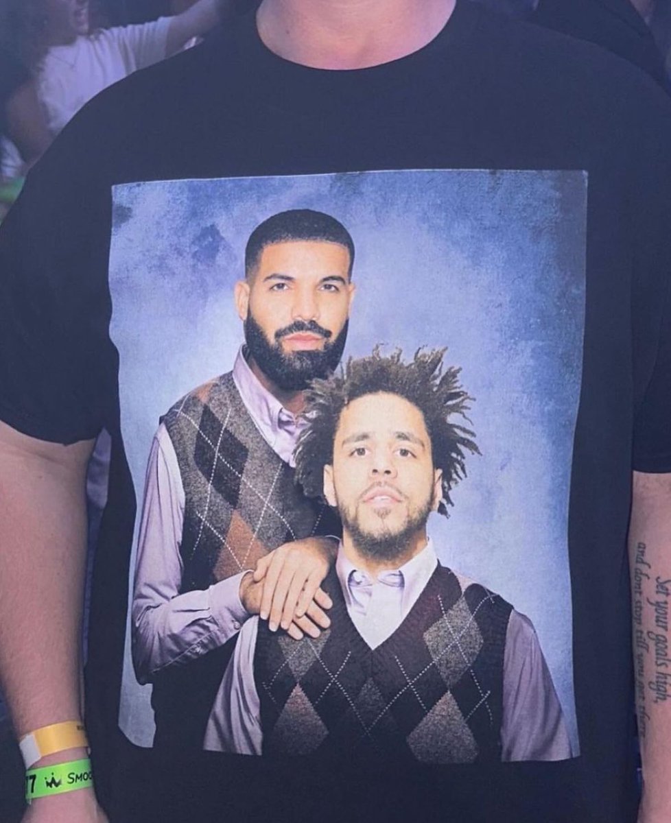 tervisscoot's tweet image. Somebody brought a Step Brothers shirt with Drake and J. Cole’s faces on them to their concert 😂😭