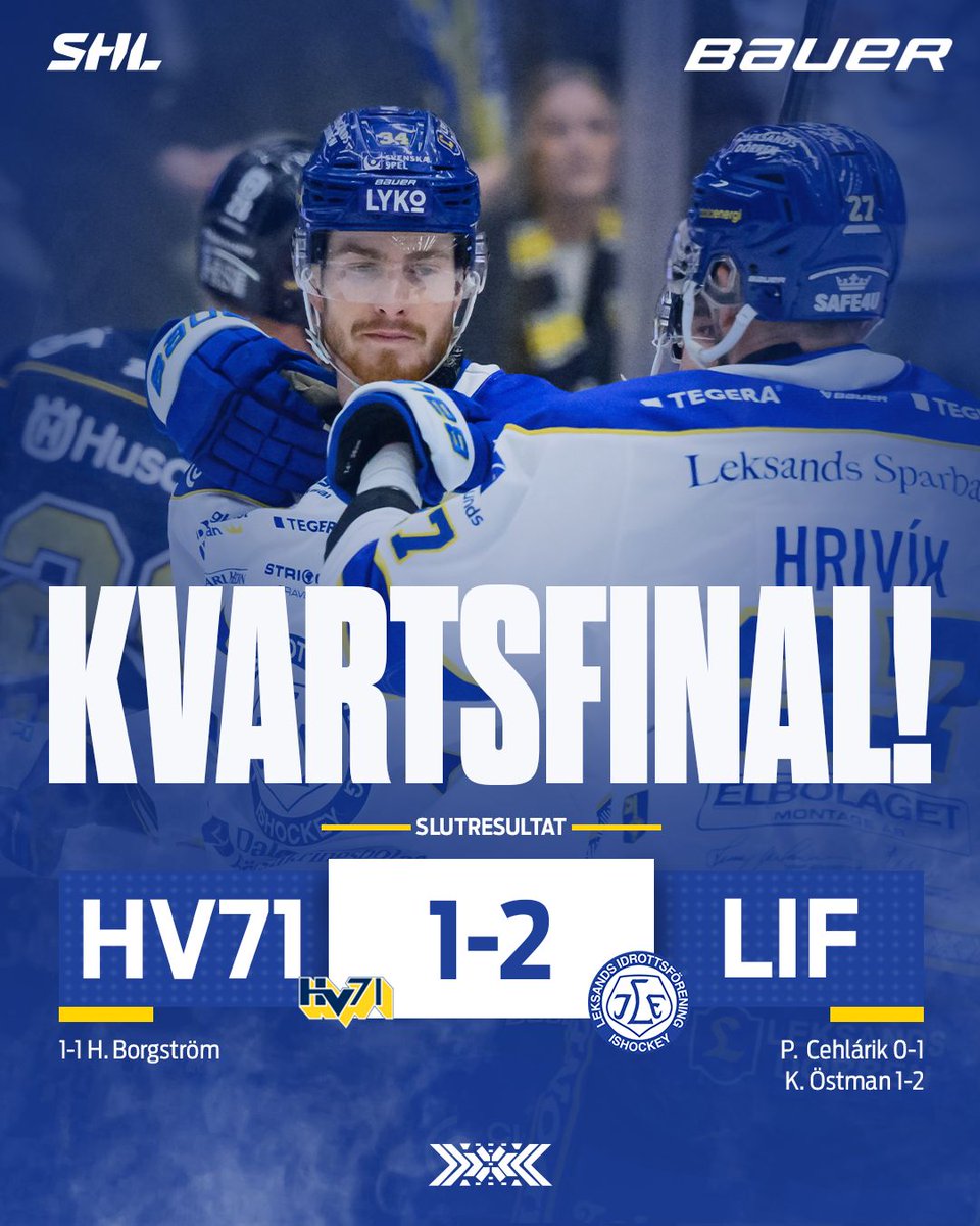 leksands_if's tweet photo. SEGER!!!
Efter lördagens omgång är vi dessutom helt klara för kvartsfinal! #leksandsif https://t.co/n48OI15B8F
