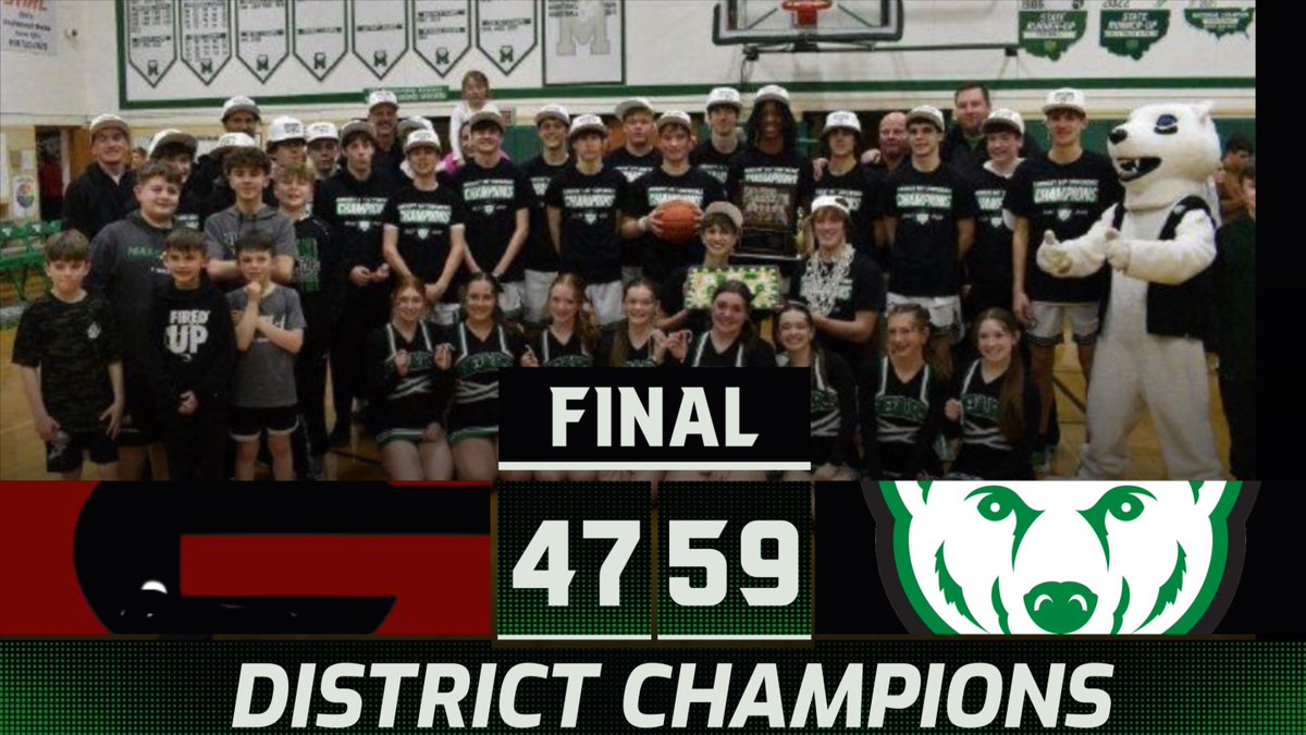 DISTRICT CHAMPS!!! Boys will play in the SWEET 16 next Wednesday at Bowling Green State University against Worthington Christian at 6pm!